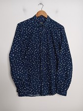 Camisa masculina Armani Exchange M média azul marinho AOP pássaros estampa gráfica casual comprar usado  Enviando para Brazil