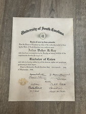 Usado, 1948 UNIVERSITY OF SOUTH CAROLINA Licenciatura em Direito ASSINADO POR STROM THURMOND comprar usado  Enviando para Brazil