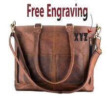 Bolsa tiracolo feminina de couro genuíno ombro bolsa de viagem escritório vintage comprar usado  Enviando para Brazil
