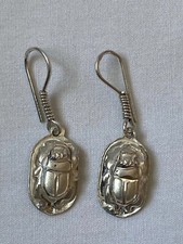 Brinco de escaravelho egípcio prata esterlina recortado 3D feito à mão 1,5" # 129, usado comprar usado Brinco de escaravelho egípcio prata esterlina recortado 3D feito à mão 1,5" # 129, usado comprar usado  Enviando para Brazil