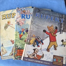 Three vintage rupert for sale  MARCH