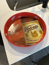 Bandeja de lata de metal 13" garrafa Victoria logotipo cerveja servidor panela de servir comprar usado  Enviando para Brazil