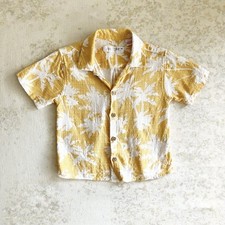 Usado, Camisa Zara Baby Boys 12-18 Mos manga curta botão frontal amarelo estampa de palmeira comprar usado  Enviando para Brazil