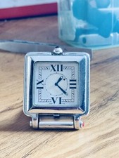 Relógio despertador de mesa de viagem Chopard Geneve 'Happy Day' em aço inoxidável funcionando, usado comprar usado  Enviando para Brazil