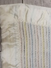 Cobertor de bebê acrílico vintage Chatham branco waffle tecido listra pastel acabamento acetinado comprar usado  Enviando para Brazil