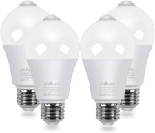 Usado, Lâmpadas com sensor de movimento Aukora pacote com 4, 12W, 6000K branco frio E26 Motion Active comprar usado  Enviando para Brazil