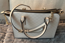 Bolsa satchel Nine West marfim estampada duas alças superiores alça tiracolo nova sem etiquetas comprar usado  Enviando para Brazil