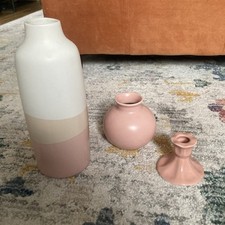 Pink ceramic vase for sale  SANDHURST