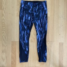 Leggings femininas Lululemon de malha azul e preta tingida tamanho 6 Athleisure em excelente estado usado, usado comprar usado  Enviando para Brazil