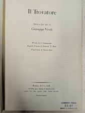 Verdi trovatore vocal for sale  BRADFORD
