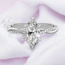 Usado, Anillo de diamantes de corte marquesa cultivado en laboratorio de 1,20 quilat... comprar usado  Enviando para Brazil