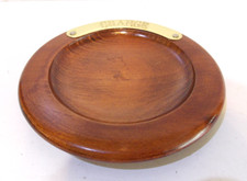 Troca de bolso de madeira e latão/bandeja de moedas prato/prato/tigela de madeira virada 7" comprar usado  Enviando para Brazil