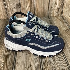 Tênis esportivo Skechers feminino tamanho 8 D'Lites salva-vidas 11860 azul marinho comprar usado  Enviando para Brazil