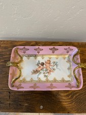 porcelana austriaca antigua y porcelana pintada a mano y latón estampada fecha 23 segunda mano  Embacar hacia Mexico