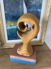 Escultura abstrata de madeira, onda fluida arte moderna decorativa MCM 11,5” H comprar usado  Enviando para Brazil