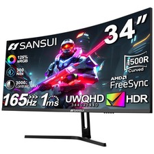 Monitor para jogos curvo SANSUI 34 polegadas UWQHD 3440 x 1440 165Hz 1500R -PIP HDR, usado comprar usado Monitor para jogos curvo SANSUI 34 polegadas UWQHD 3440 x 1440 165Hz 1500R -PIP HDR, usado comprar usado  Enviando para Brazil