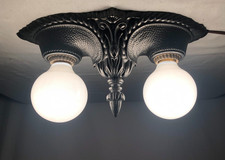 Luminária de teto antiga de ferro fundido embutida vitoriana Art Deco EUA #K20 comprar usado  Enviando para Brazil