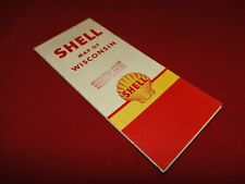 1950's Vintage Shell GÁS & OIL ROAD/STREET Mapa de WISC WI WISCONSIN LOTE D-40 comprar usado  Enviando para Brazil