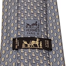 Gravata de seda azul Hermes masculina sarja design de ovo de galinha 5544 UA França 3,5"x60" comprar usado  Enviando para Brazil