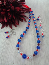 Schmuckset glasperlen blau gebraucht kaufen  Hennigsdorf