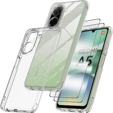 Capa gel fina silicone transparente à prova de choque + protetor de tela para Xiaomi Redmi A5 comprar usado  Enviando para Brazil