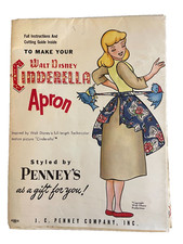 1952 UNCUT WALT DISNEY PADRÃO AVENTAL CINDERELA JC PENNY'S ITEM PROMOCIONAL comprar usado  Enviando para Brazil