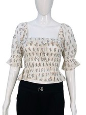 Blusa túnica Doen feminina estampada floral com babados algodão branco babado XS comprar usado  Enviando para Brazil