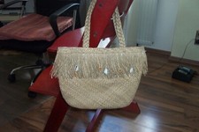 Basttasche naturbelassen beige gebraucht kaufen  Birkenfeld
