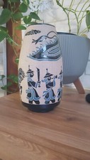 Vintage Dona Vietnam Saigon Art Vase | Mid Century Design Wietnamska grawerowana na sprzedaż  PL