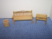 Banco de madeira vintage para casa de bonecas miniatura artesanal Irv Turnbull suportes para plantas 1:12 comprar usado  Enviando para Brazil