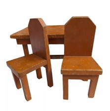 Conjunto de cadeiras de mesa vintage de madeira para sala de jantar para casa de bonecas 7"" comprar usado  Enviando para Brazil