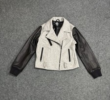 Jaqueta Nike NSW Destroyer Moto Bomber Couro Feminina Média Zíper Completo Lã Cinza comprar usado  Enviando para Brazil