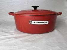 Forno holandês oval vintage de ferro fundido esmaltado Le Creuset 6,75 qt #31 vermelho carmim comprar usado  Enviando para Brazil