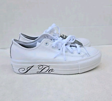 Tênis Converse All Star personalizado “eu faço” plataforma casamento nupcial tamanho M6.5/W8.5 comprar usado  Enviando para Brazil