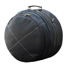 Bolsa de tarola de couro 14 x 6,5" polegadas estojo com bolso frontal com zíper PRETA NOVA comprar usado  Enviando para Brazil