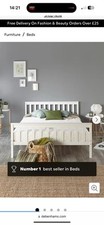 White wooden bed for sale  BORDON