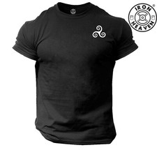 Camiseta Triskele Pequena Roupas de Ginástica Musculação Treinamento Boxe Vikings MMA Top comprar usado Camiseta Triskele Pequena Roupas de Ginástica Musculação Treinamento Boxe Vikings MMA Top comprar usado  Enviando para Brazil