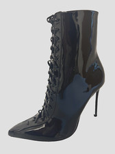 Usado, Bota Schutz TENNIE com cadarço preta patenteada 7 saltos tornozelo NOVA $188 comprar usado  Enviando para Brazil