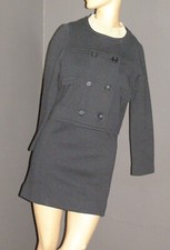 MINI vestido vintage anos 60 cinza e bege 2 peças sob medida lã P M MOD comprar usado  Enviando para Brazil