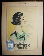 1935 calendrier carton d'occasion  France