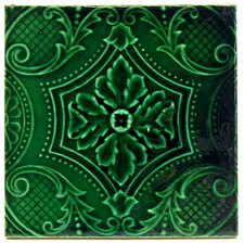 Majólica antiga moldada em azulejo para lareira por The Decorative Art Tile Co C1900 AE8 comprar usado  Enviando para Brazil