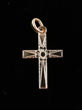 *Pingente de berloque de ouro amarelo 14K com micro cruz para bebê infantil comprar usado  Enviando para Brazil