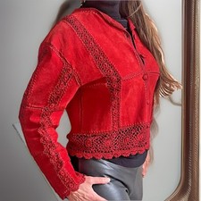 Rote schicke lederjacke gebraucht kaufen  Wiesbaden