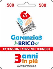 Garanzia 3 Brico - Estensione del Servizio Tecnico Fino a 500,00 Euro usato  Italia