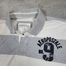 Camisa polo masculina de rugby listrada branca cinza grande Aeropostale vintage (falhas) comprar usado  Enviando para Brazil