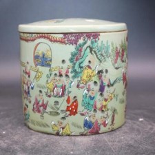Jarro de porcelana rosa família chinesa Qing Qianlong infantil padrão pote 4,33 polegadas 百�ucht图, usado comprar usado  Enviando para Brazil