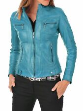 Veste cuir bleu d'occasion  Expédié en France