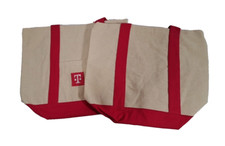 ( 2 ) T-MOBILE TERÇA-FEIRA ~ MINI SACOLAS ~ OFF WHITE COM ALÇAS MAGENTA ~ NOVAS ~, usado comprar usado  Enviando para Brazil