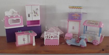 Bonecas vintage década de 1990 4" Lil Kidz casa de bonecas cozinha quarto pizza sorveteria, usado comprar usado  Enviando para Brazil