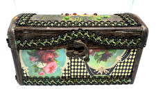 Colecionáveis de decoração para casa caixa de madeira floral colorida por Michal Negrin #6# comprar usado  Enviando para Brazil